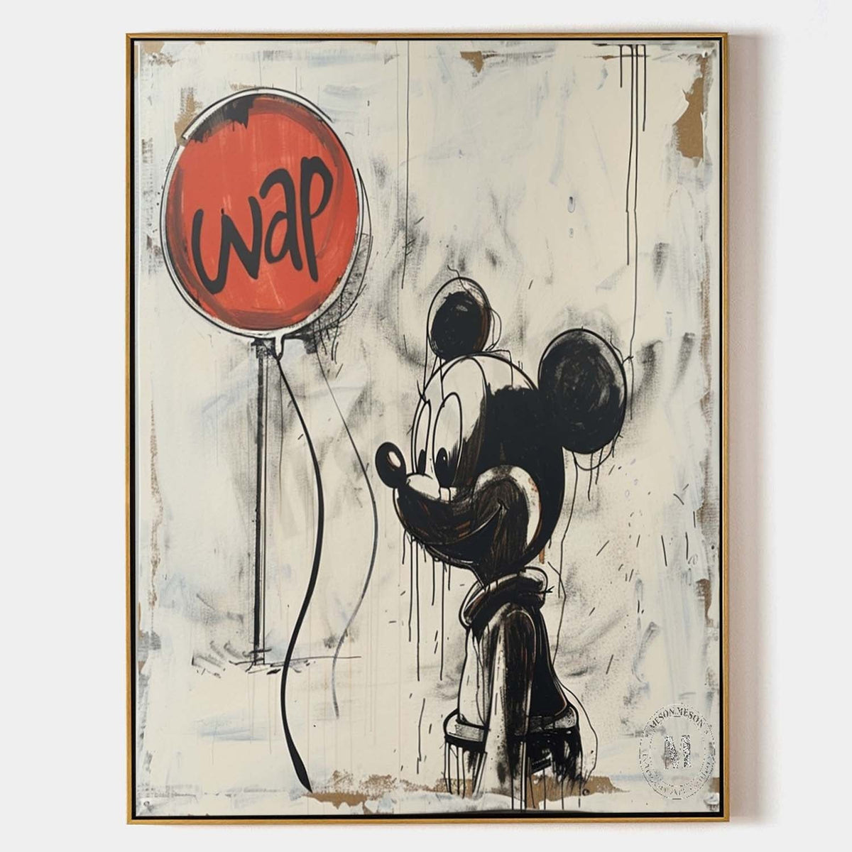 Graffiti Mickey Mouse With Balloon Painting