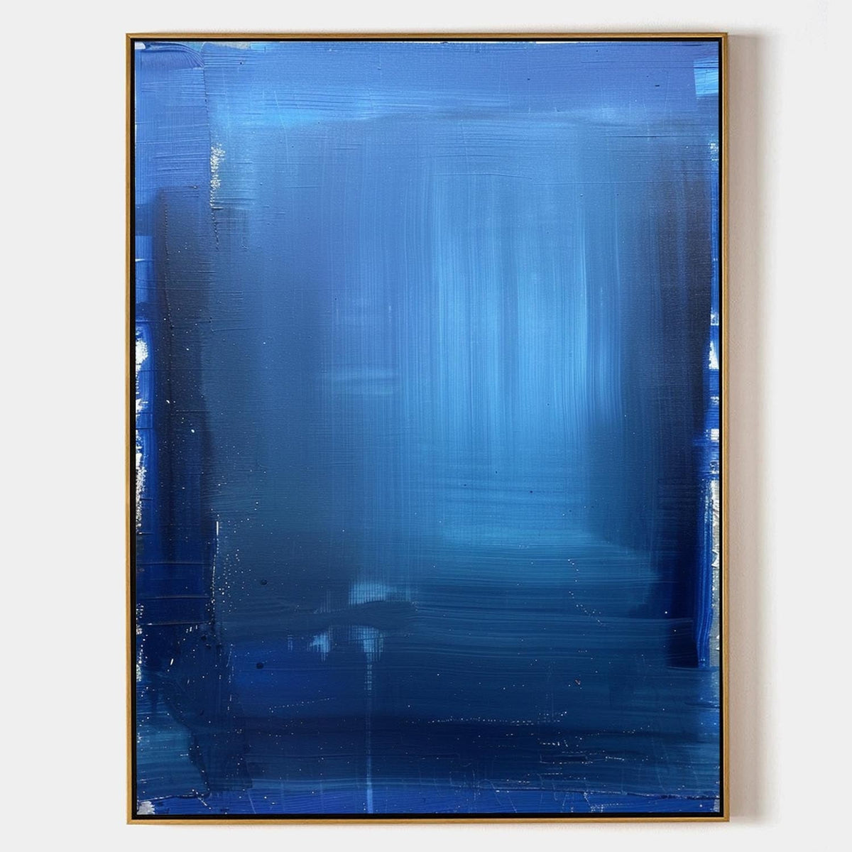 Wall Art Contemporary Monochrome Blue Canvas Art