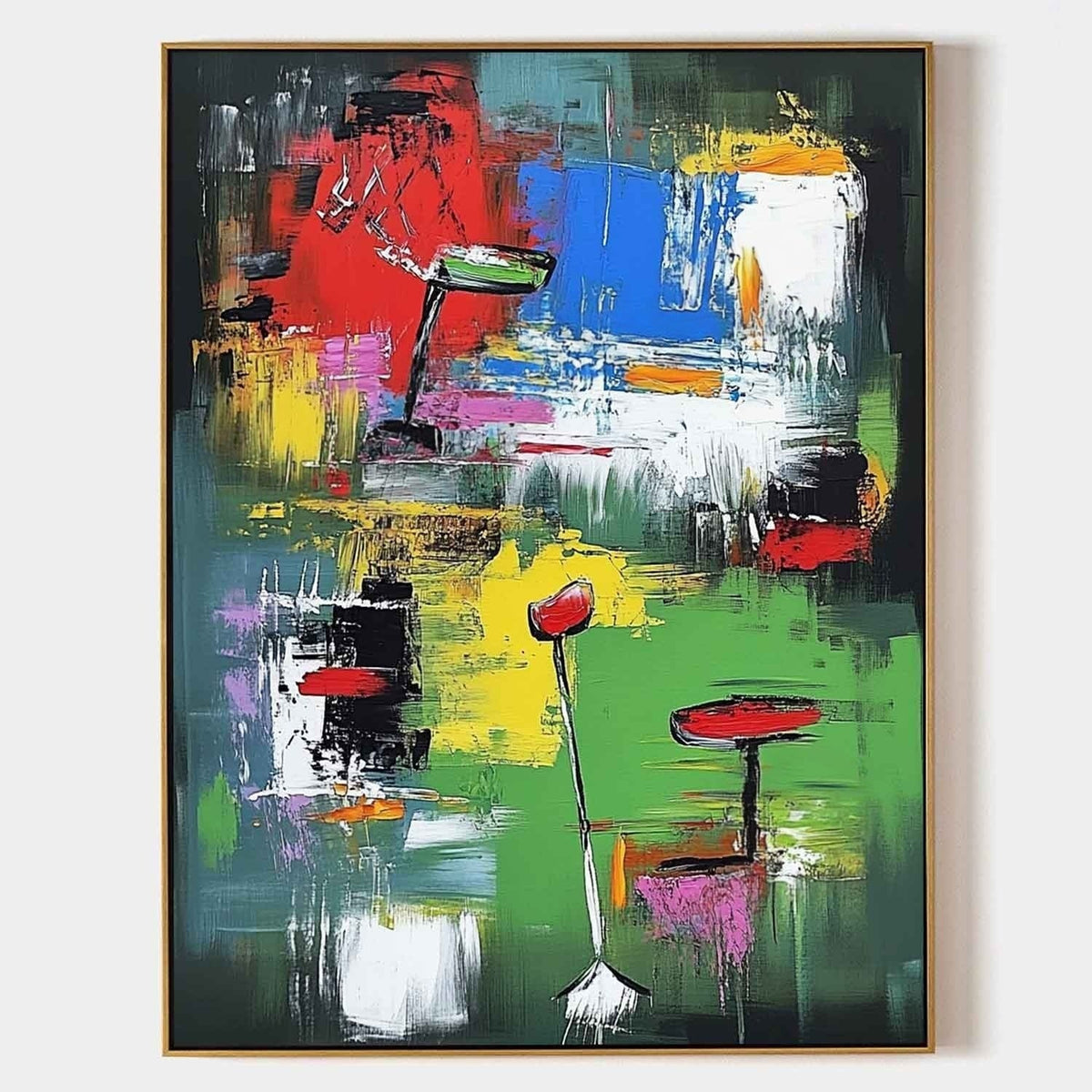 Wall Art Vertical Expressionist Golf Painting