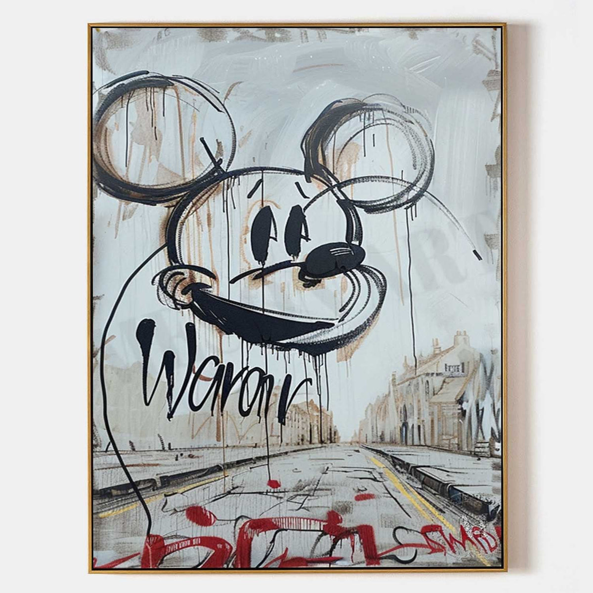 Urban Graffiti Mickey Mouse Abstract Painting