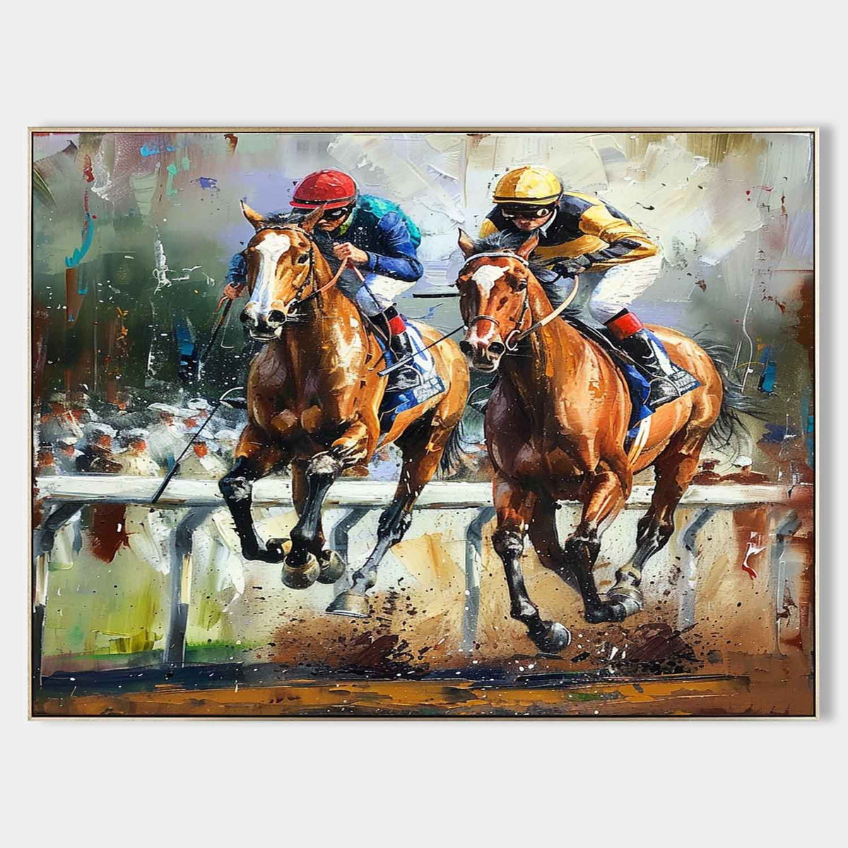 Wall Art Dynamic Textured Horse Racing