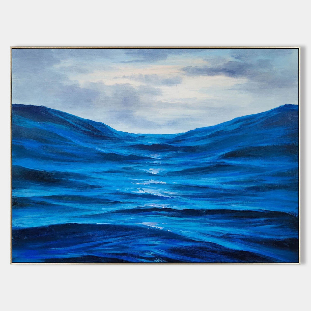 Tactile Blue Ocean Wave Oil Painting Seascapes