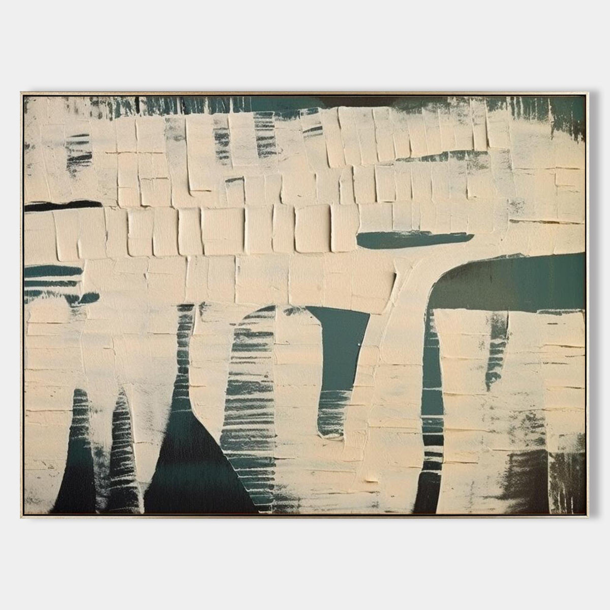 Textured Minimalist Abstract Bas-Relief Painting