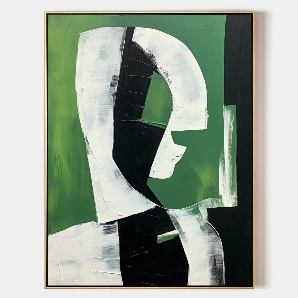 Dark Green Minimalist Figure Wall Art Luxury Decor