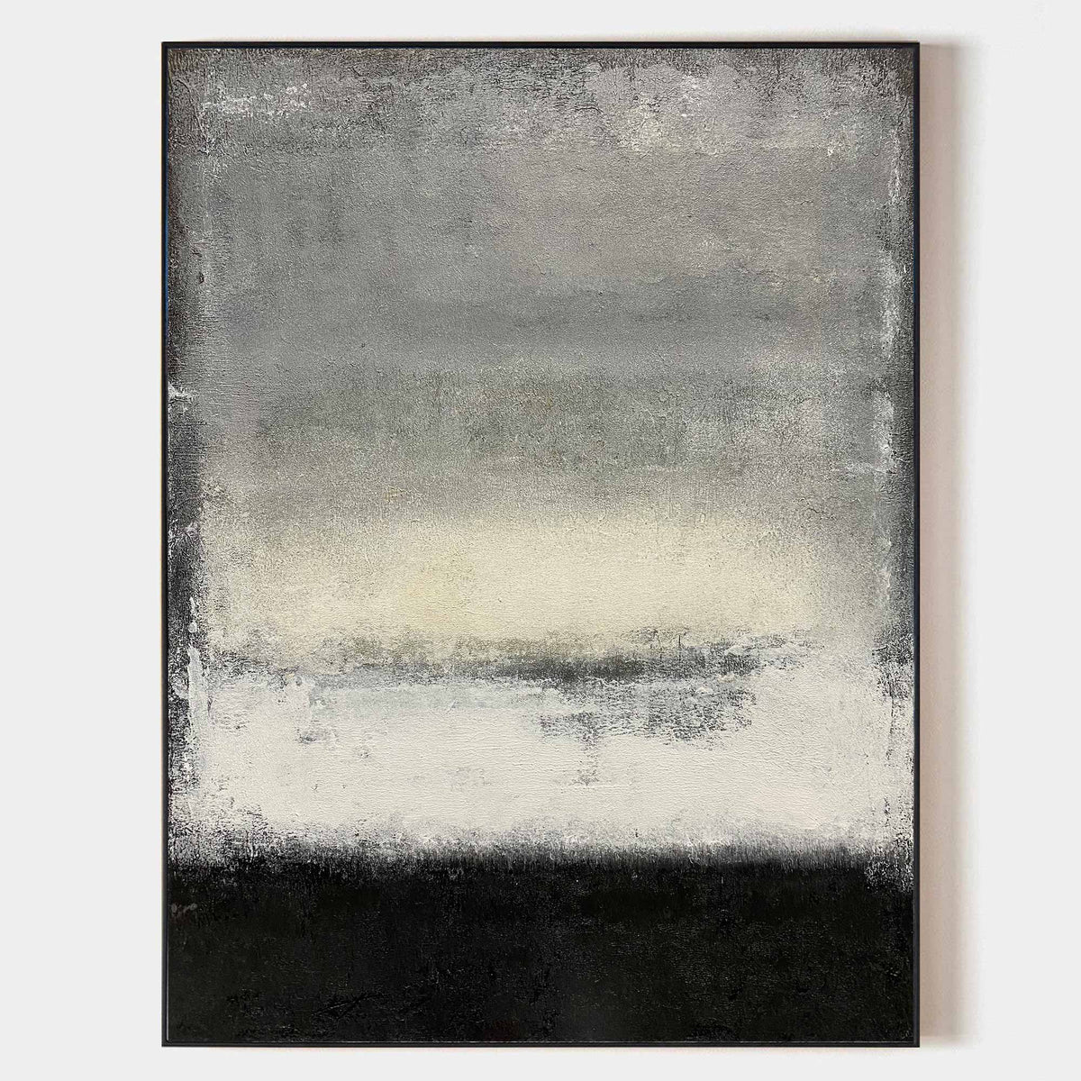 Monochrome Horizon Abstract Oil Painting