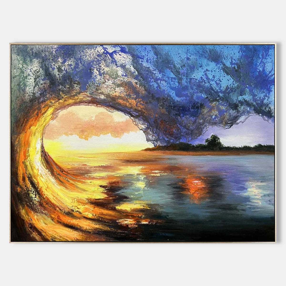 Hyperrealism Sunset Wave Arch Texture Wall Art Romantic