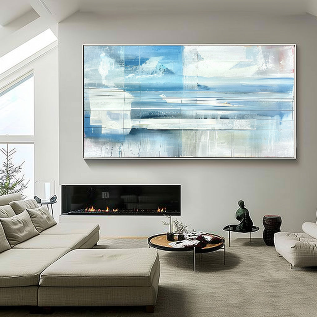 Wall Art Impressionist Coastal Seascape Blue White