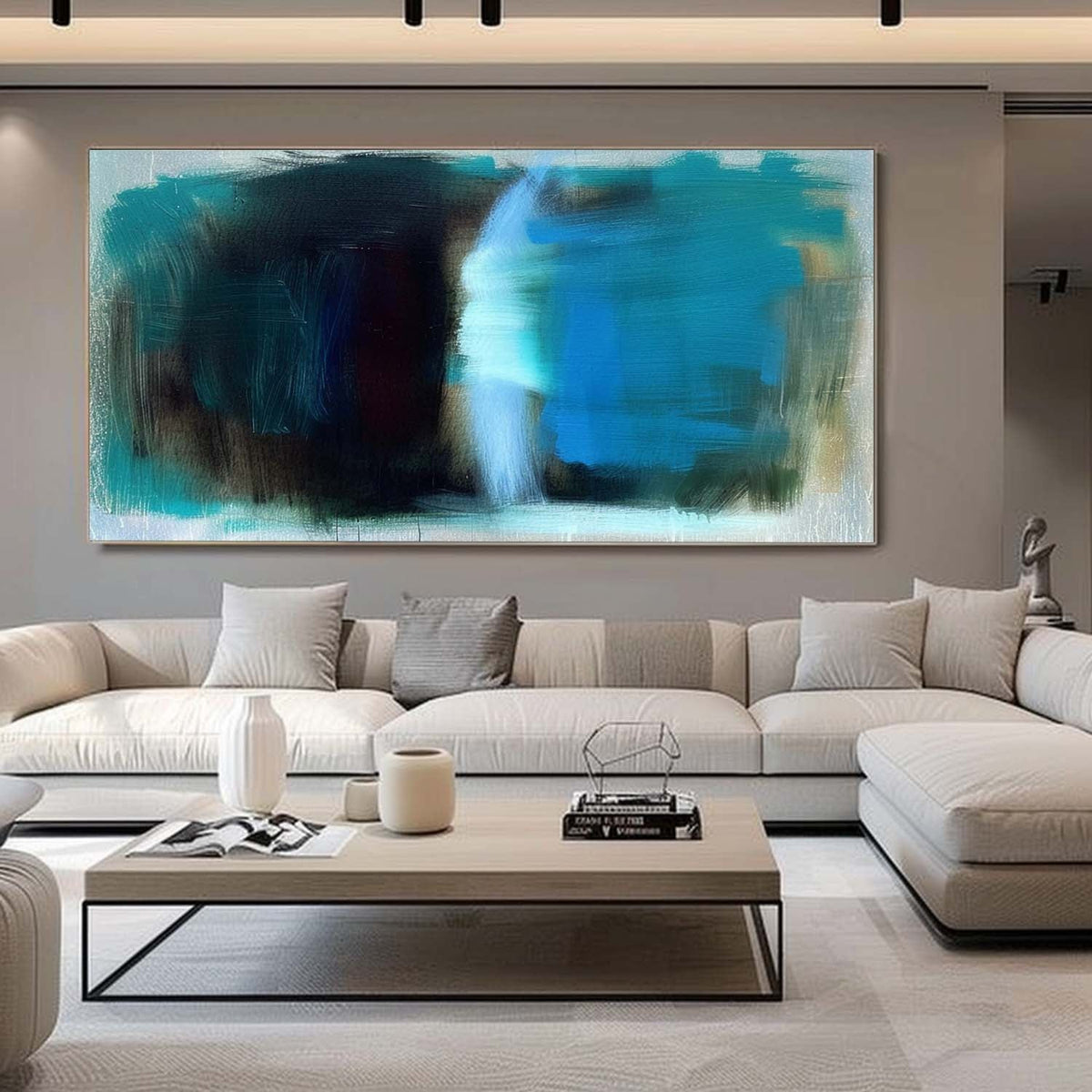 Wall Art Layered Gradient Blue Abstract