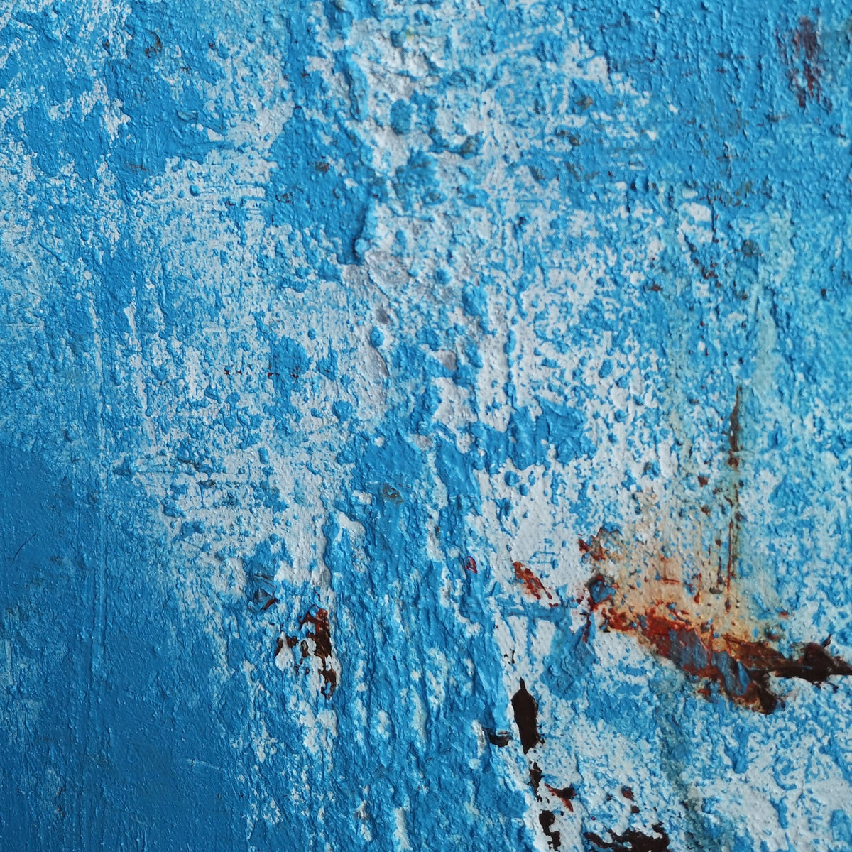 Blue And Rust Abstract Art