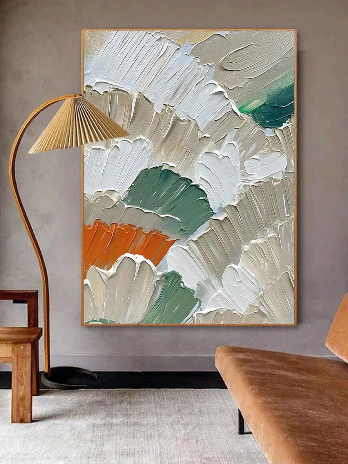 Morandi Tone Impasto Floral Textured Wall Art