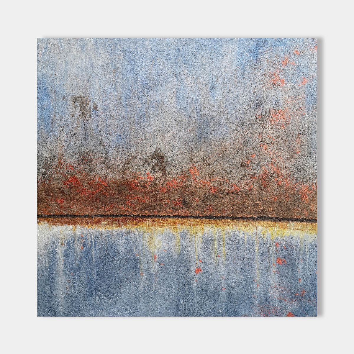 Rustic Horizon Abstract Oil Painting