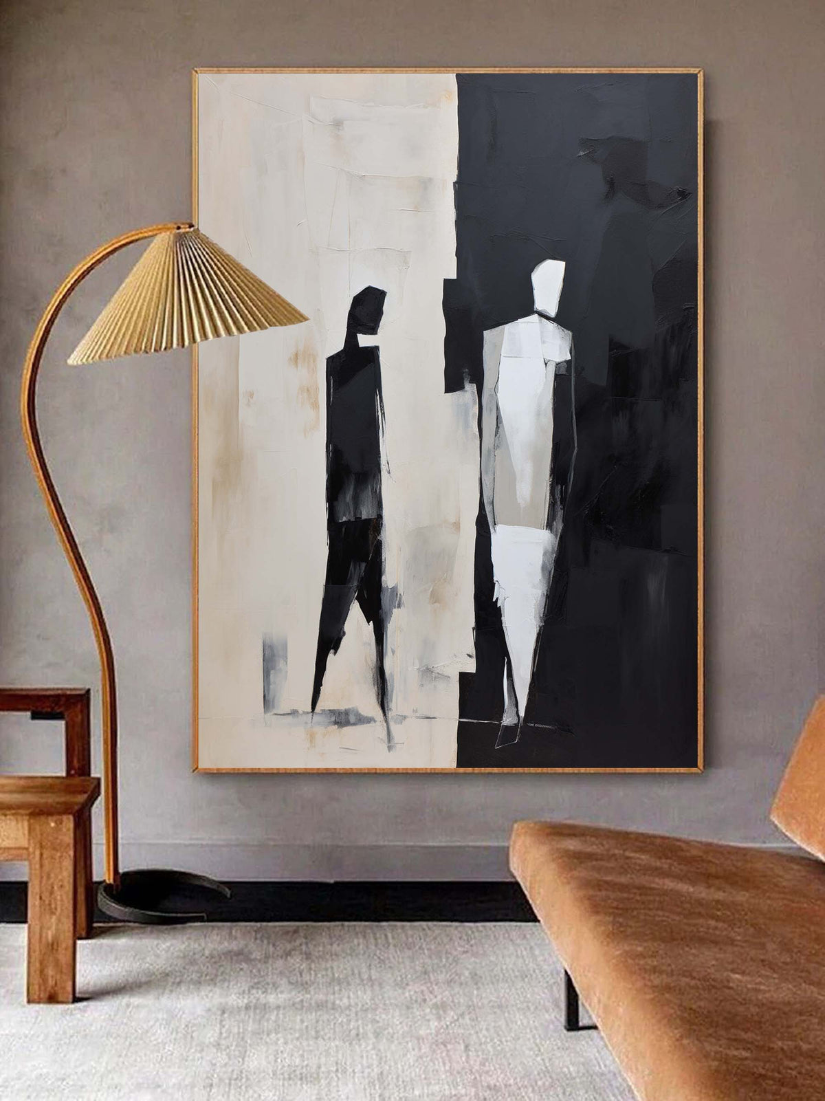 Contemporary Black White Figure Painting