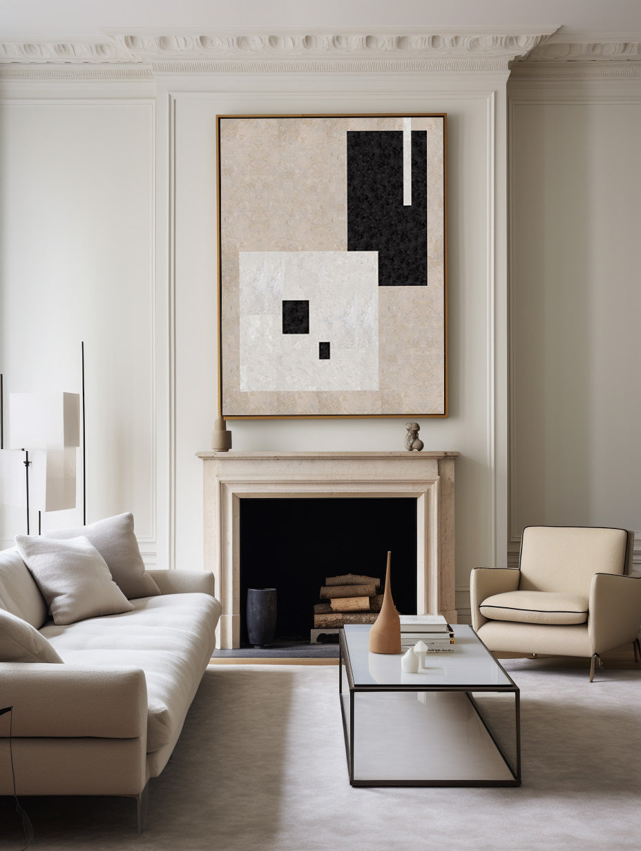 Minimalist Geometric Abstract Oil Painting