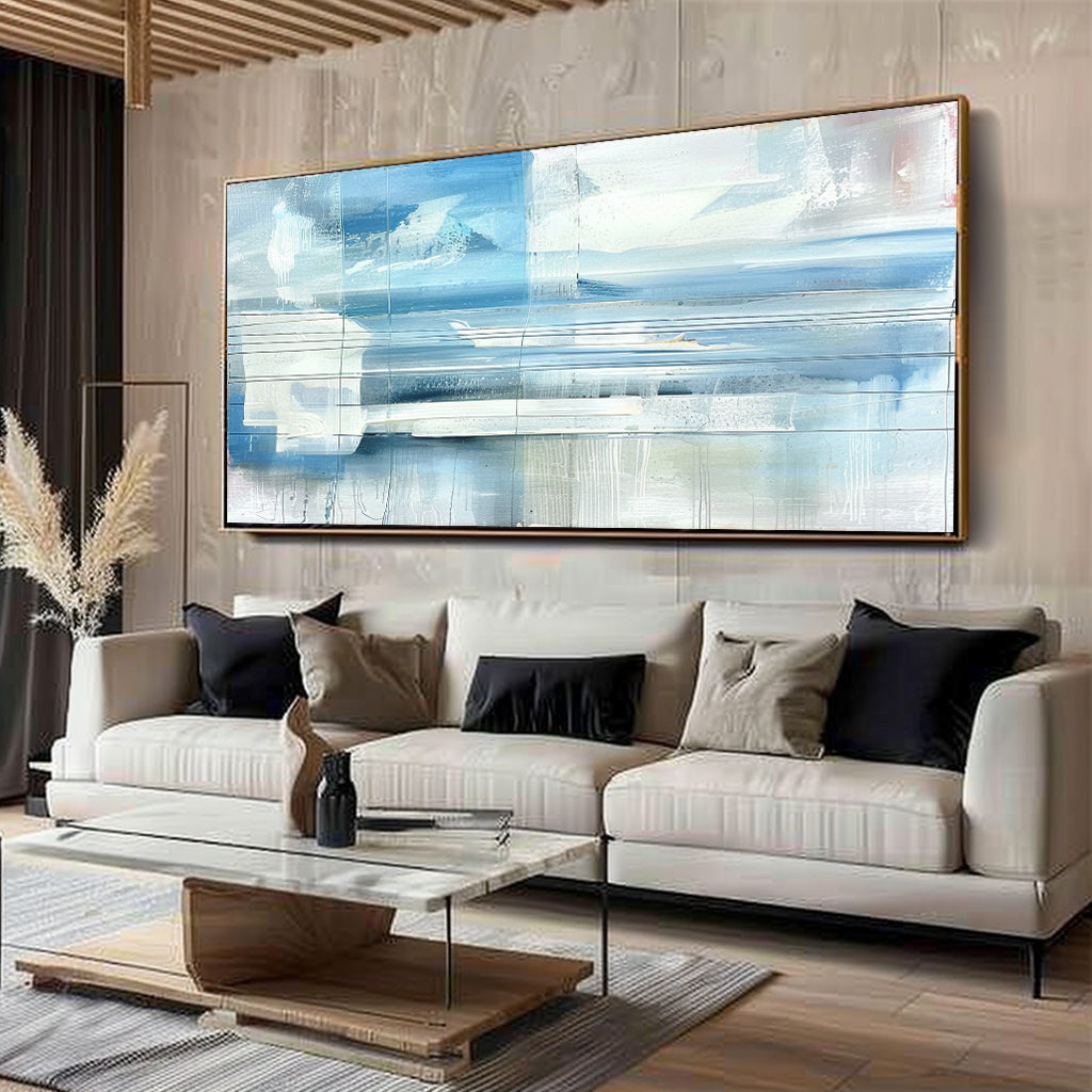 Wall Art Impressionist Coastal Seascape Blue White