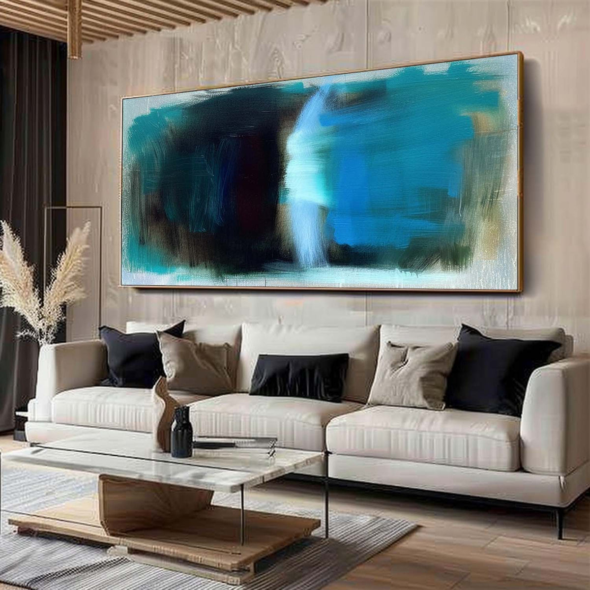 Wall Art Layered Gradient Blue Abstract