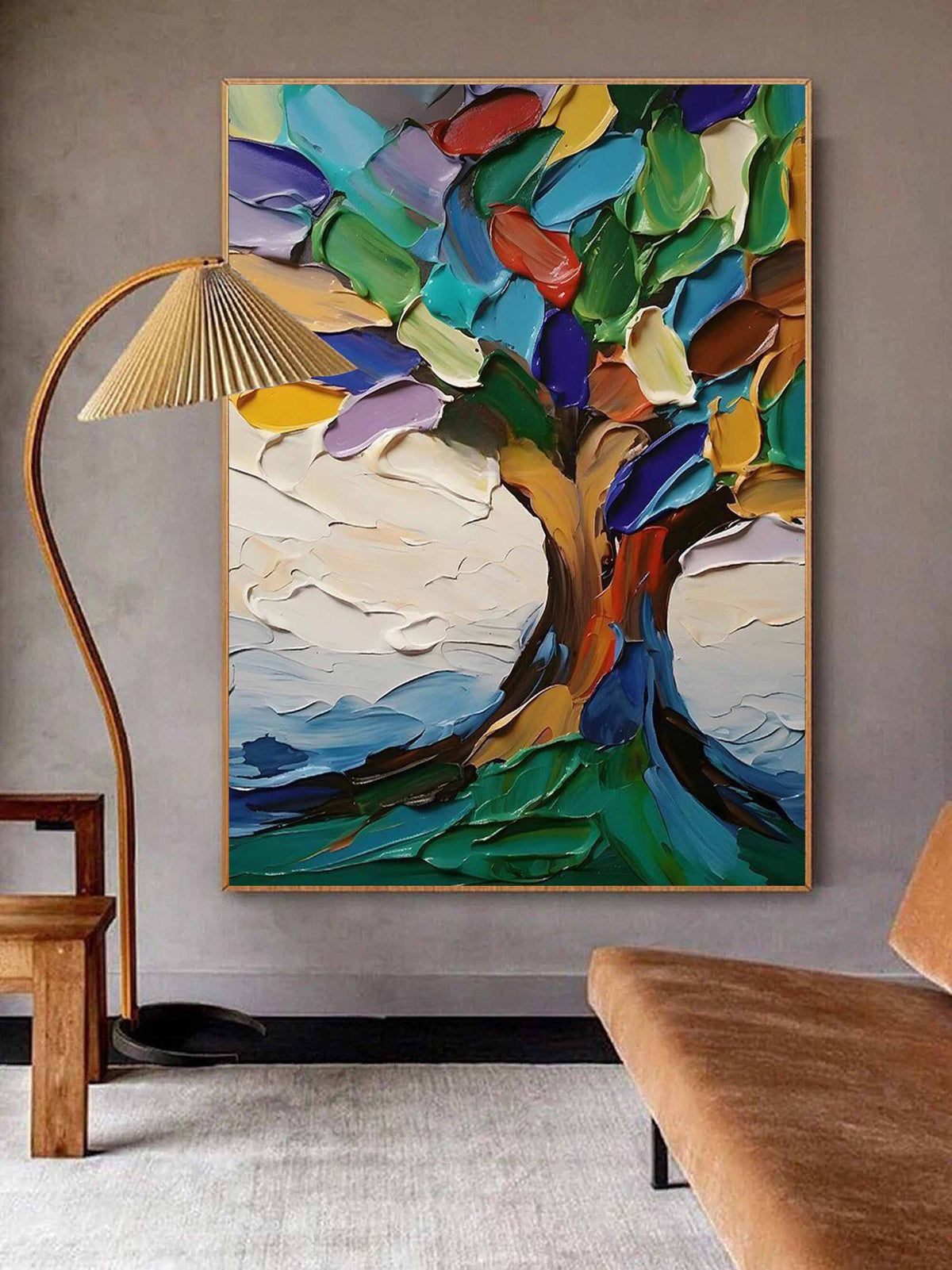 Colorful Tree of Life 3D Impasto Painting
