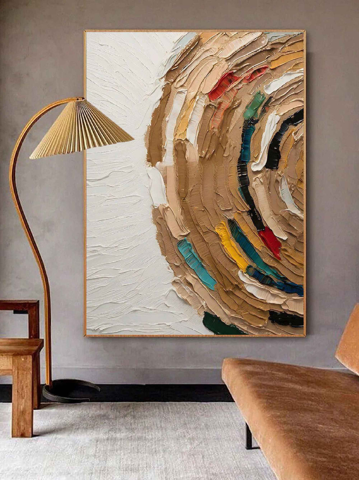 Terracotta Circular Impasto Oil Painting