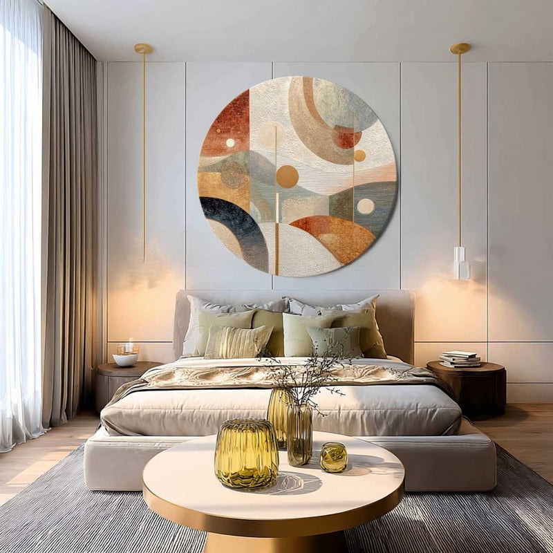 Wall Art Minimalist 3D Gold Geometric Circles - Neutralighting