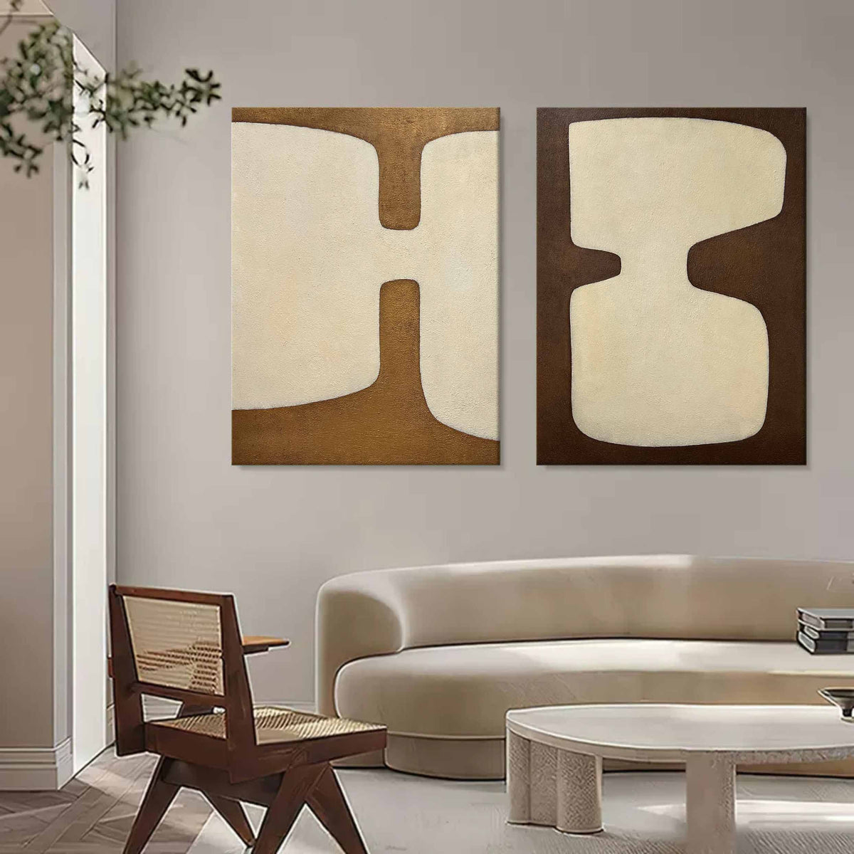 Wall Art Abstract Neutral Organic Soft