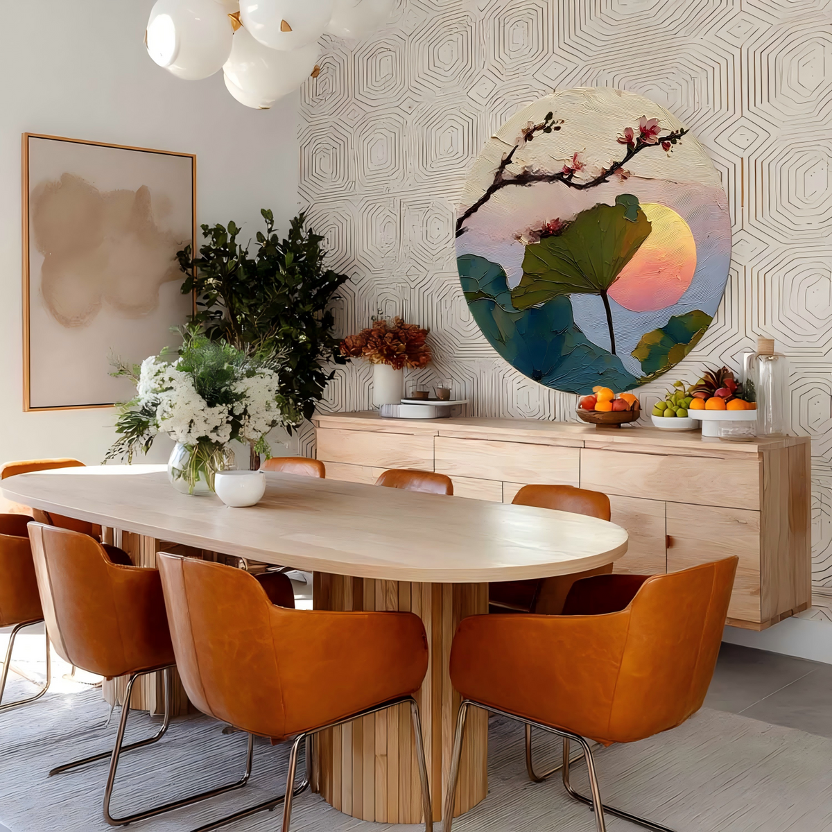 Wall Art Cherry Blossom Lotus Pink
