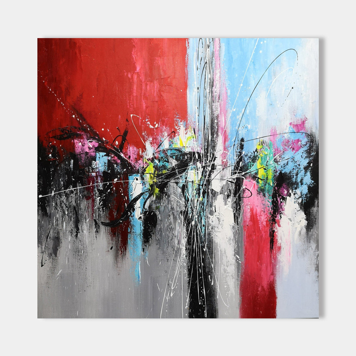 Wall Art Abstract Crimson Cityscape