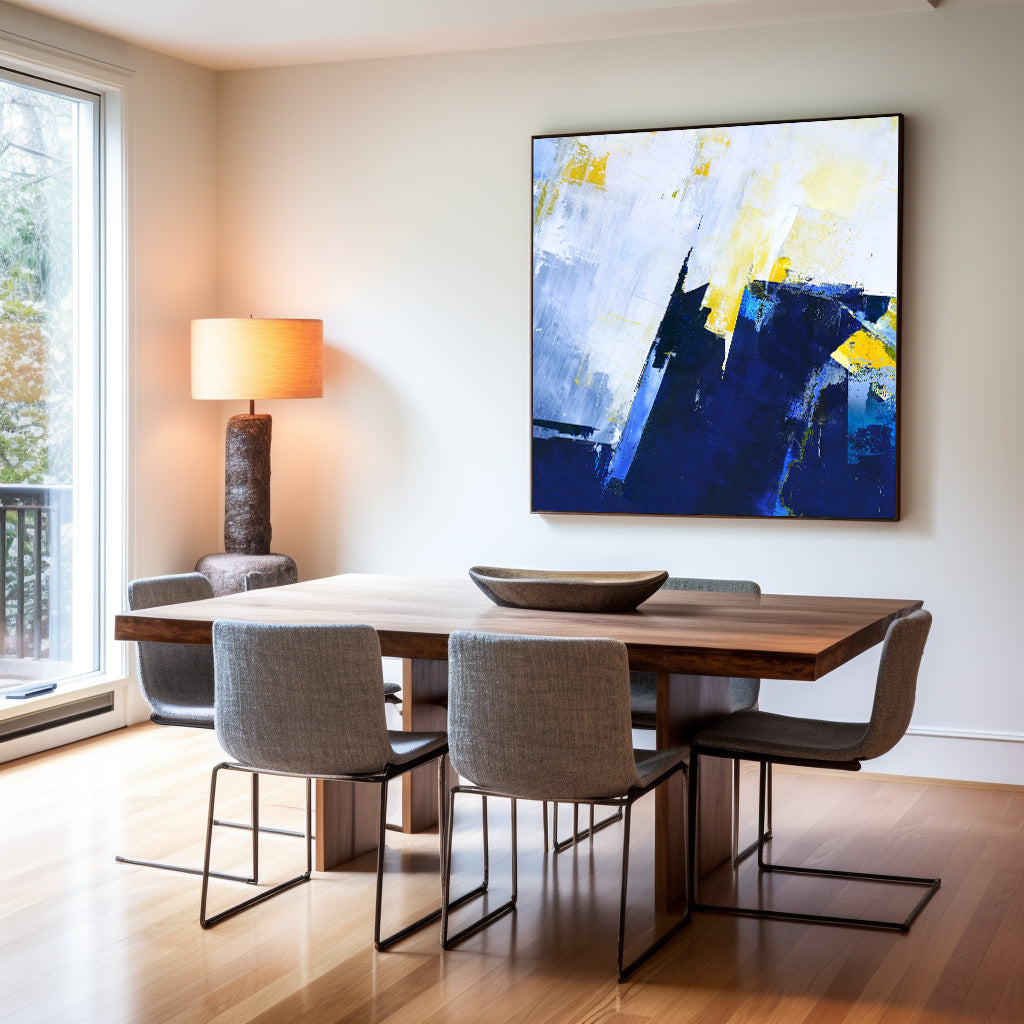 Blue Square Abstract Painting