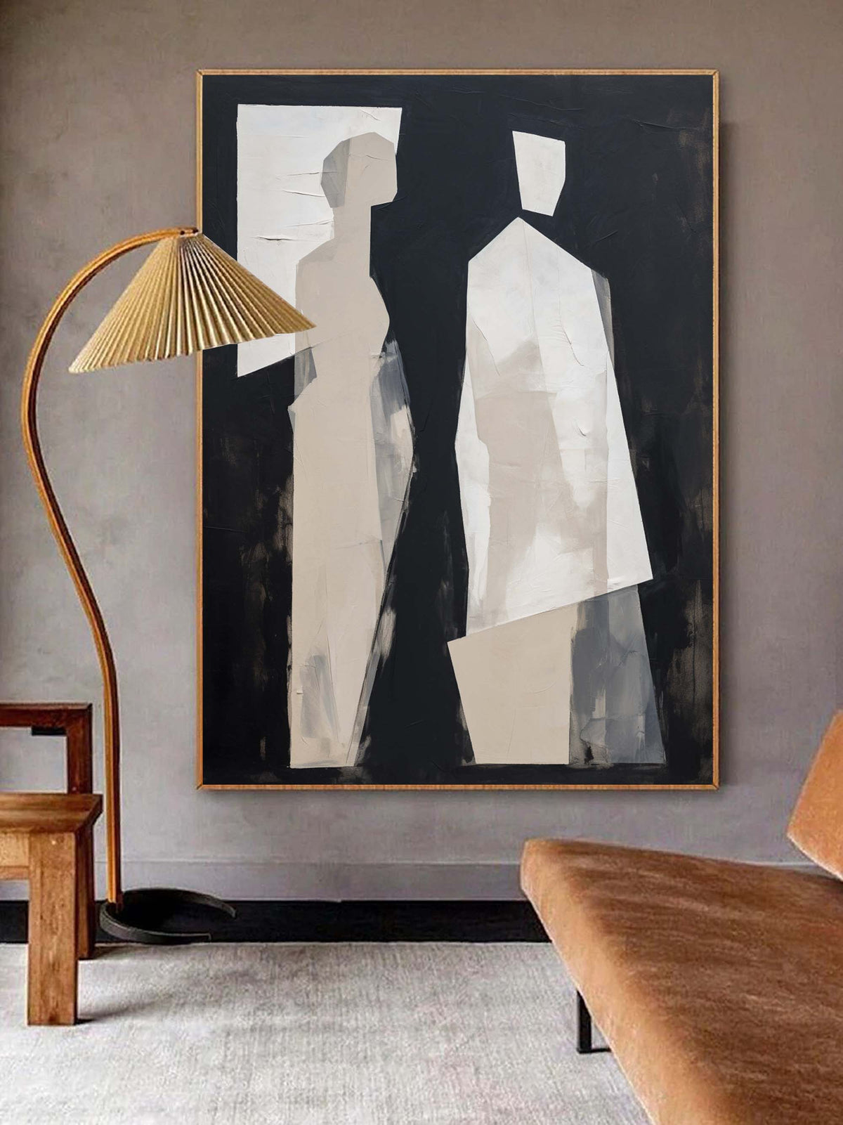 Black And White Minimalist Abstract Figure Wall Art