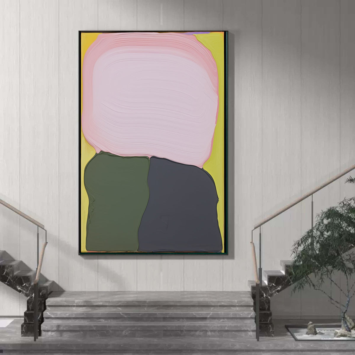 Wall Art Square Abstract Color Block Pastel