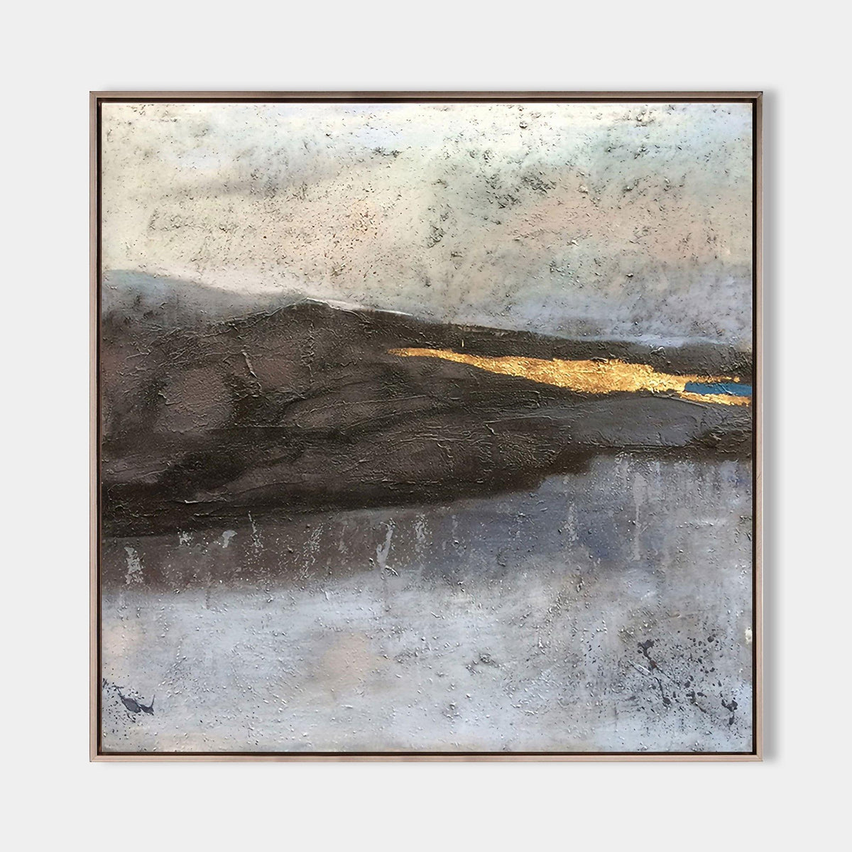 Abstract Black Gold Landscape Textured Wall Art