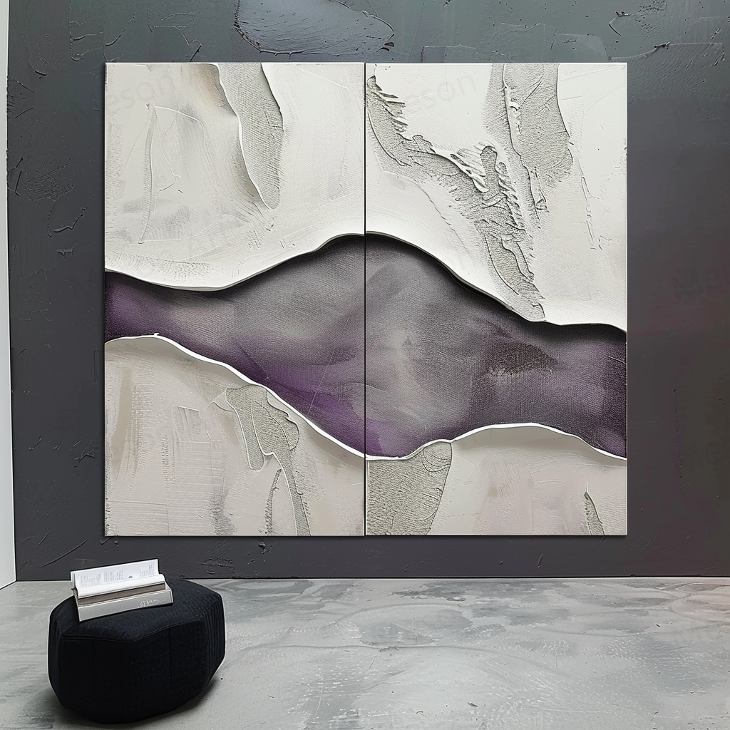 Dual Panel Textured Abstract Wall Art