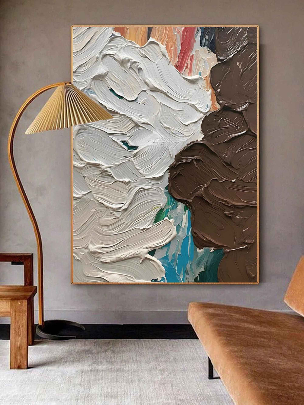 Wall Art Abstract Overlap Flowing Wabi-Sabi Linen
