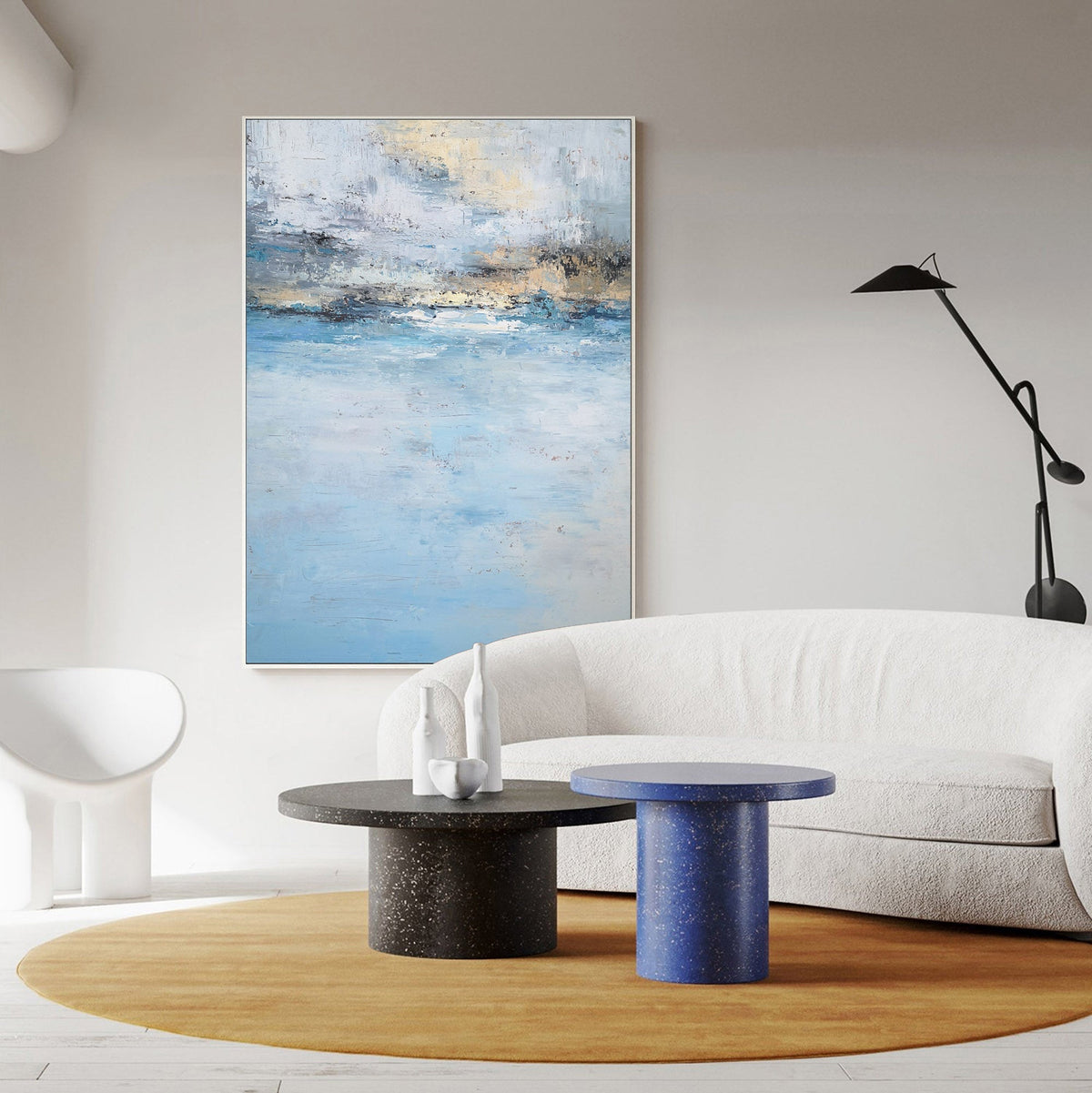 Coastal Serenity Abstract Oil Painting