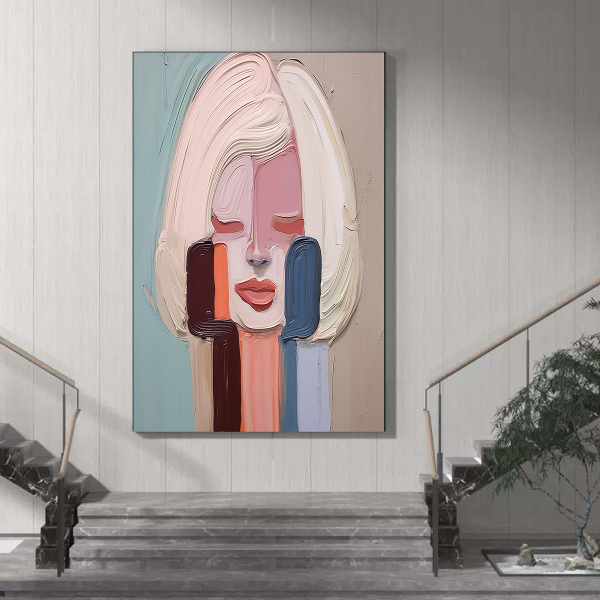 Wall Art Plaster Expressionist Figure Scene