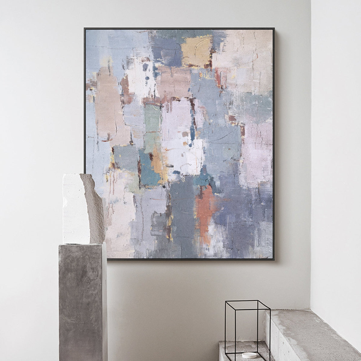 Soft Neutral Abstract Oil Painting