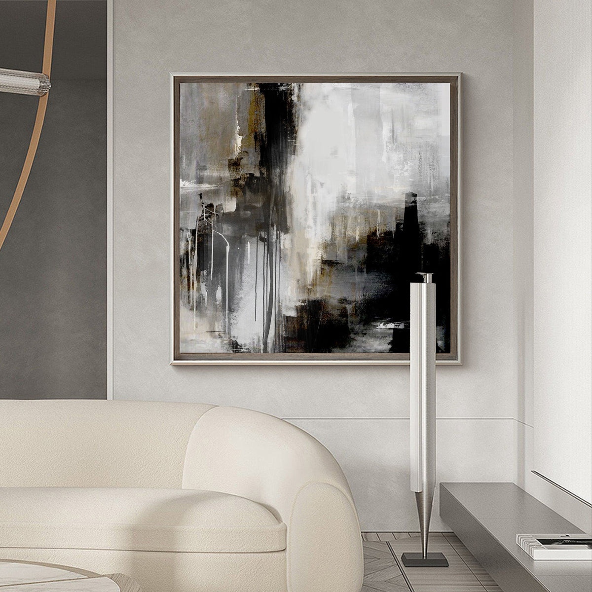 Black Grey Abstract Painting