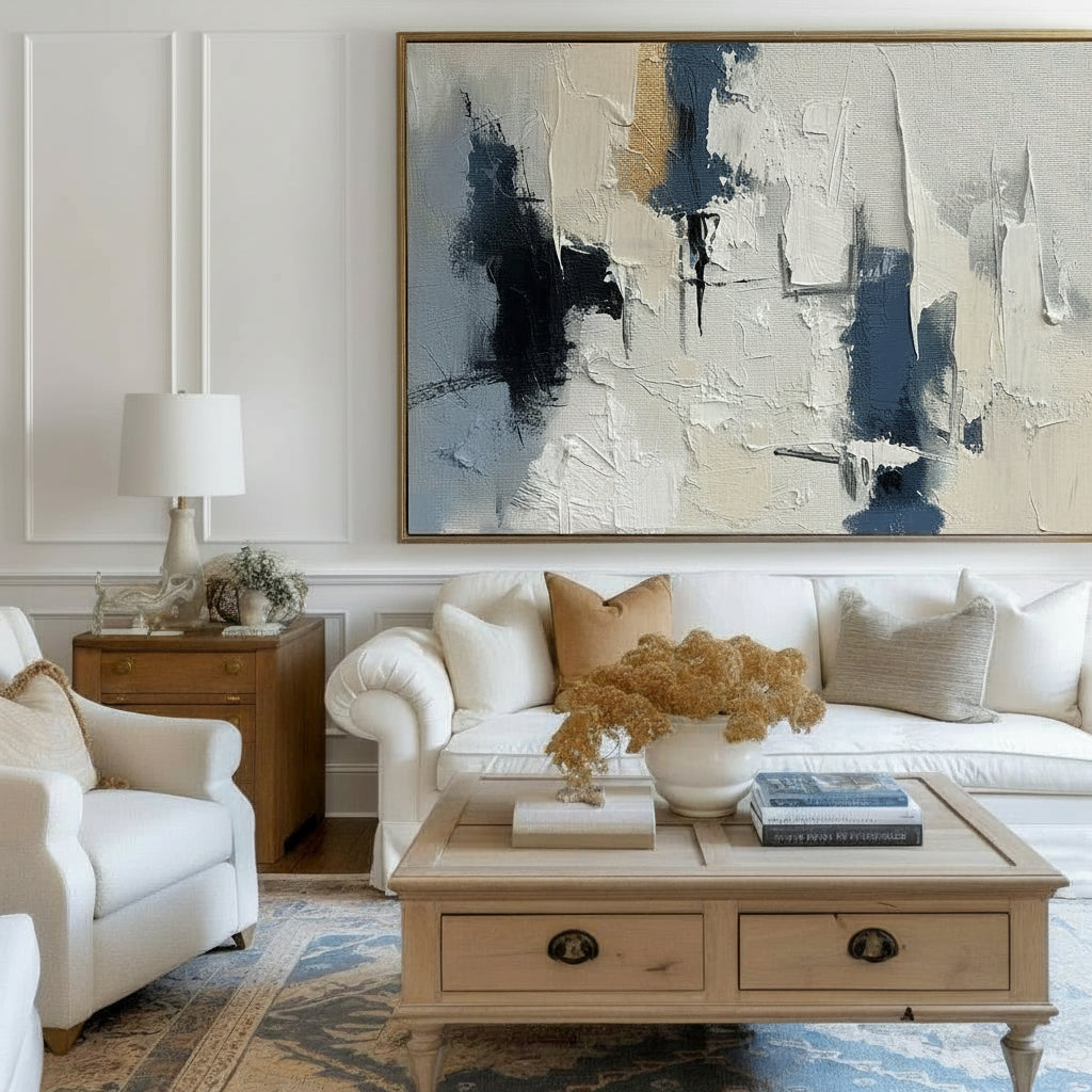 Wall Art Neutral Abstract Minimalist Textured Office