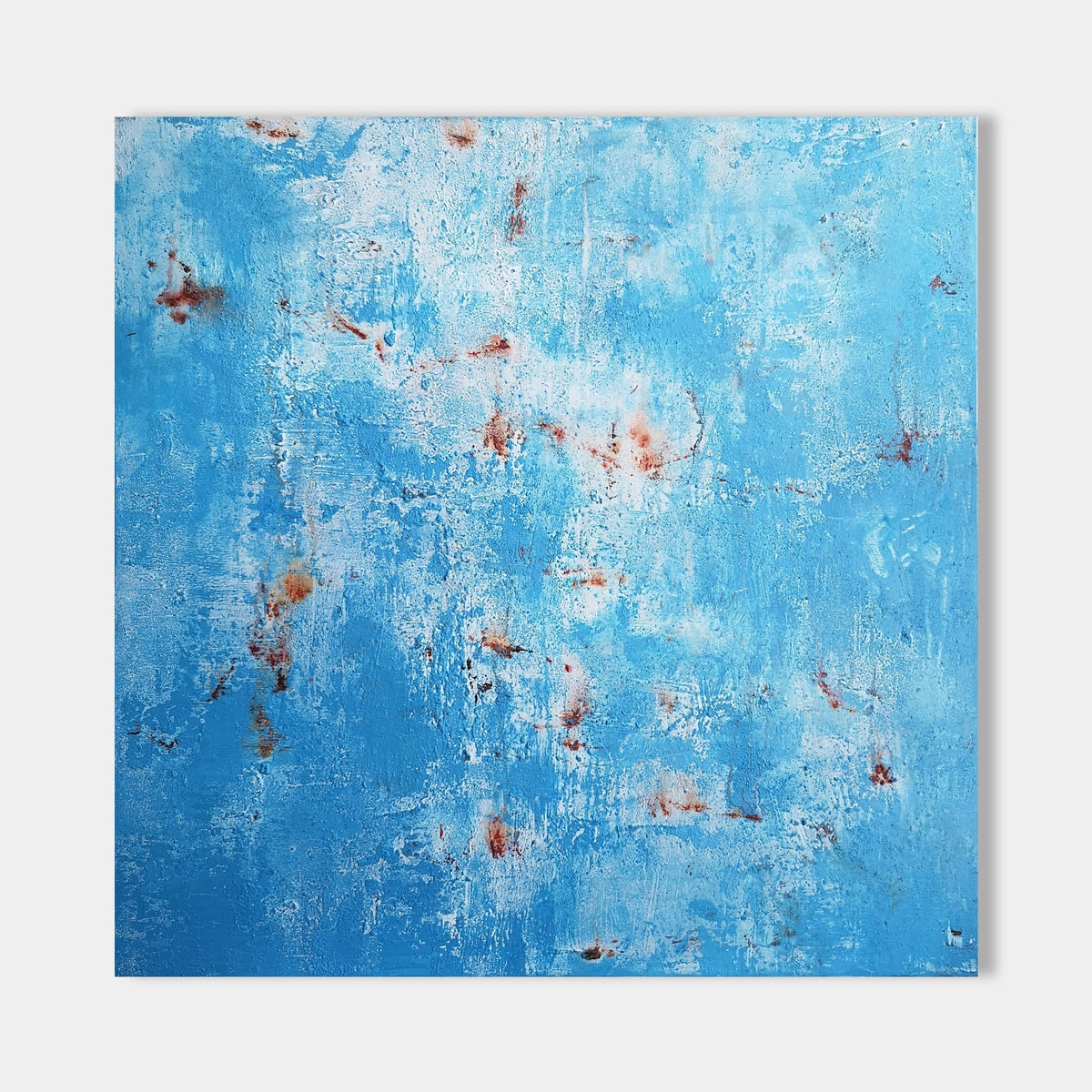 Blue And Rust Abstract Art