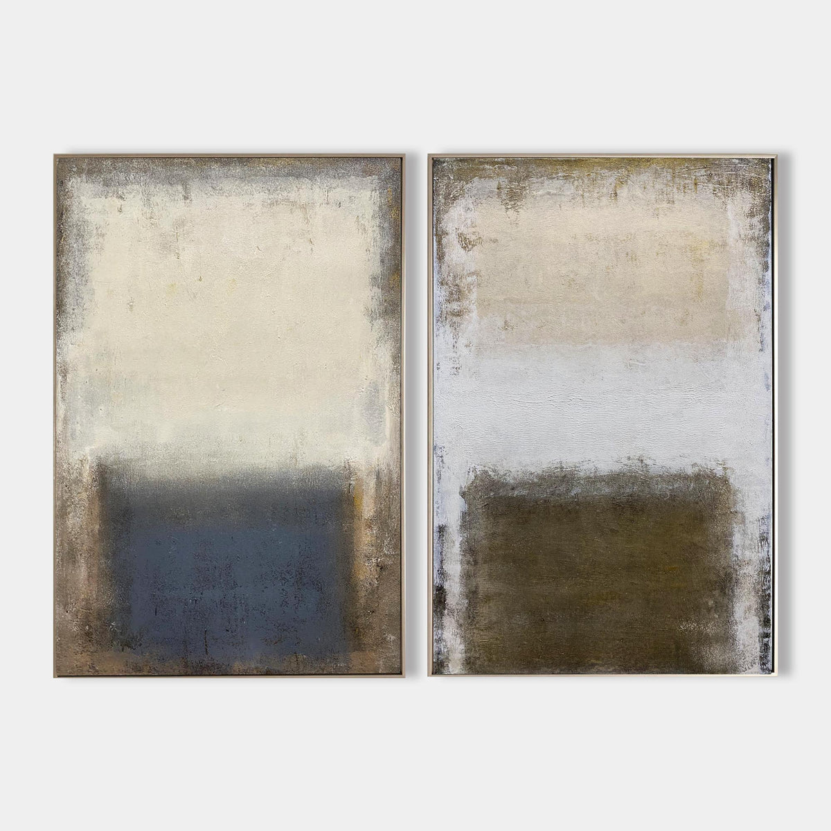 Neutral Abstract Diptych Wall Art Set