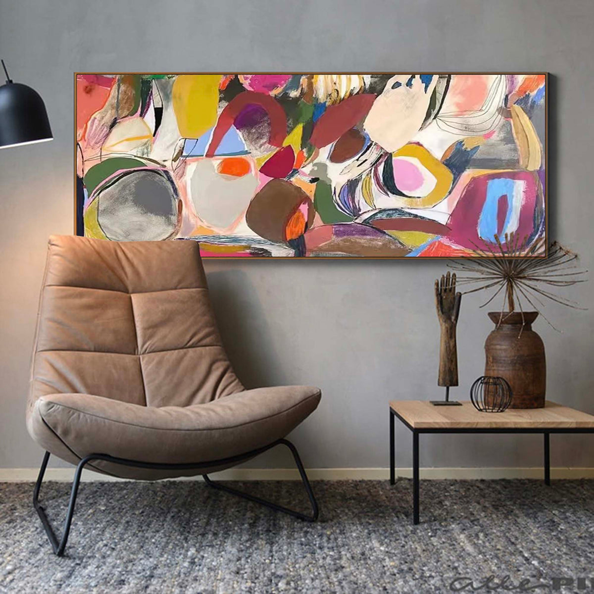 Abstract Expressionist Painting Organic Shapes