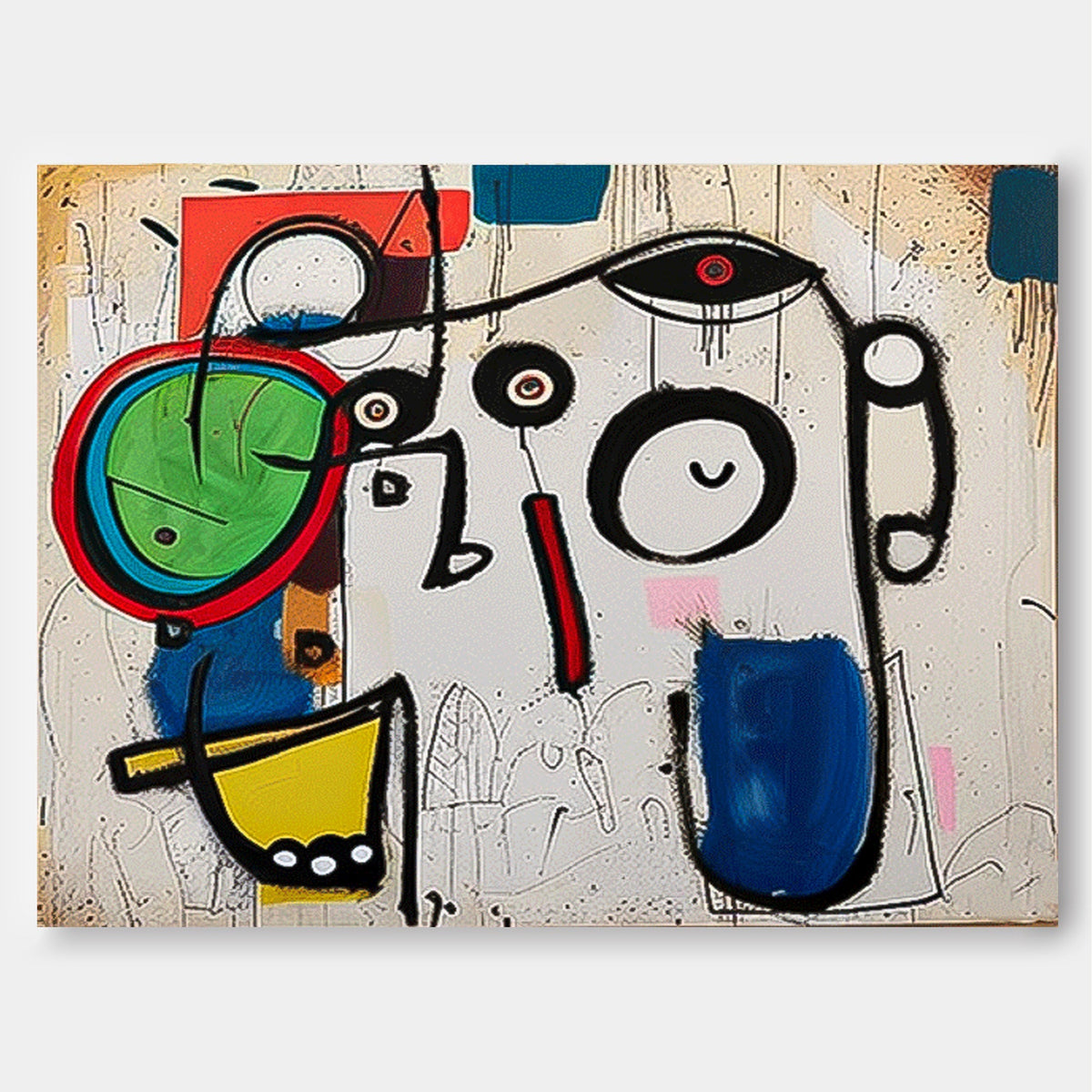 Joan Miró Style Surrealist Painting Vibrant