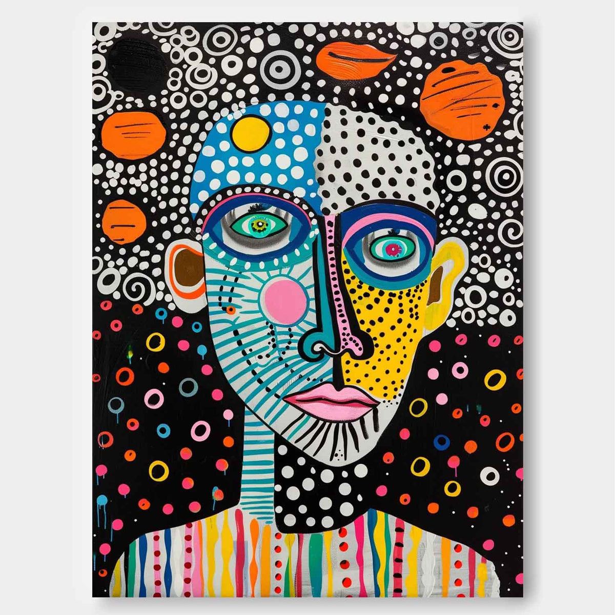 Pop Art Portrait Painting Vibrant Modern Wall Art