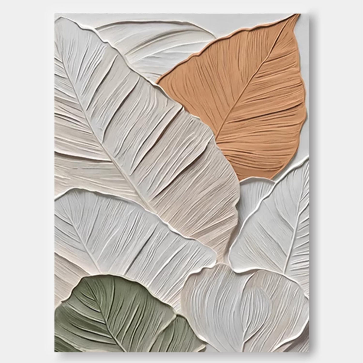 Textured 3D Leaf Wall Art Neutral Botanical