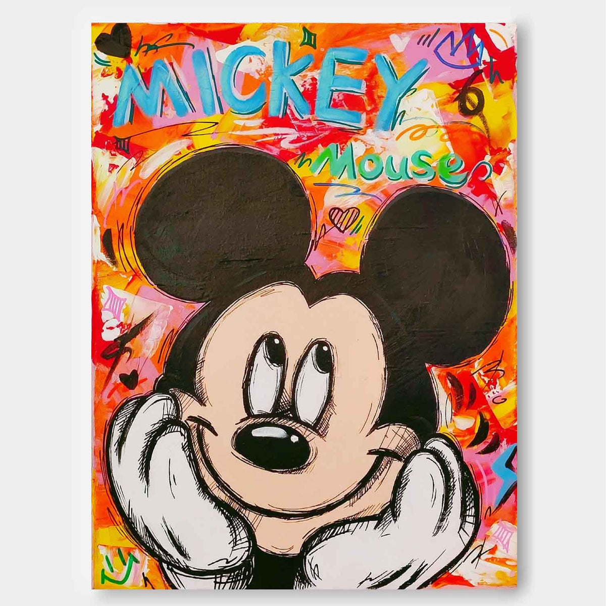 Pop Art Mickey Mouse Painting Vibrant Wall Art