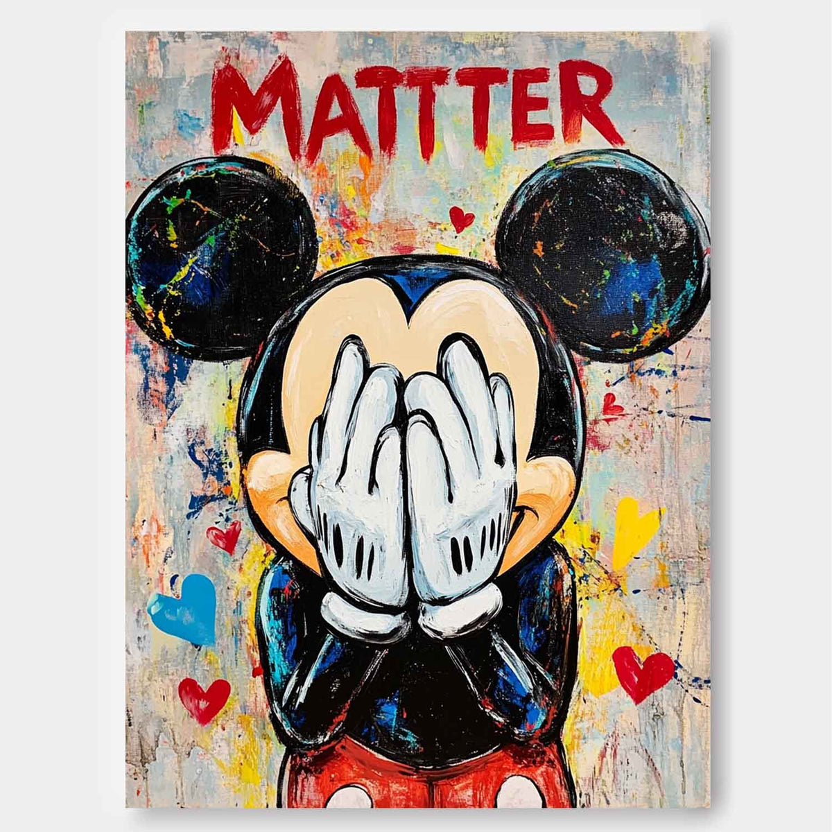 Pop Art Mickey Mouse Matter Painting Bold Wall Art
