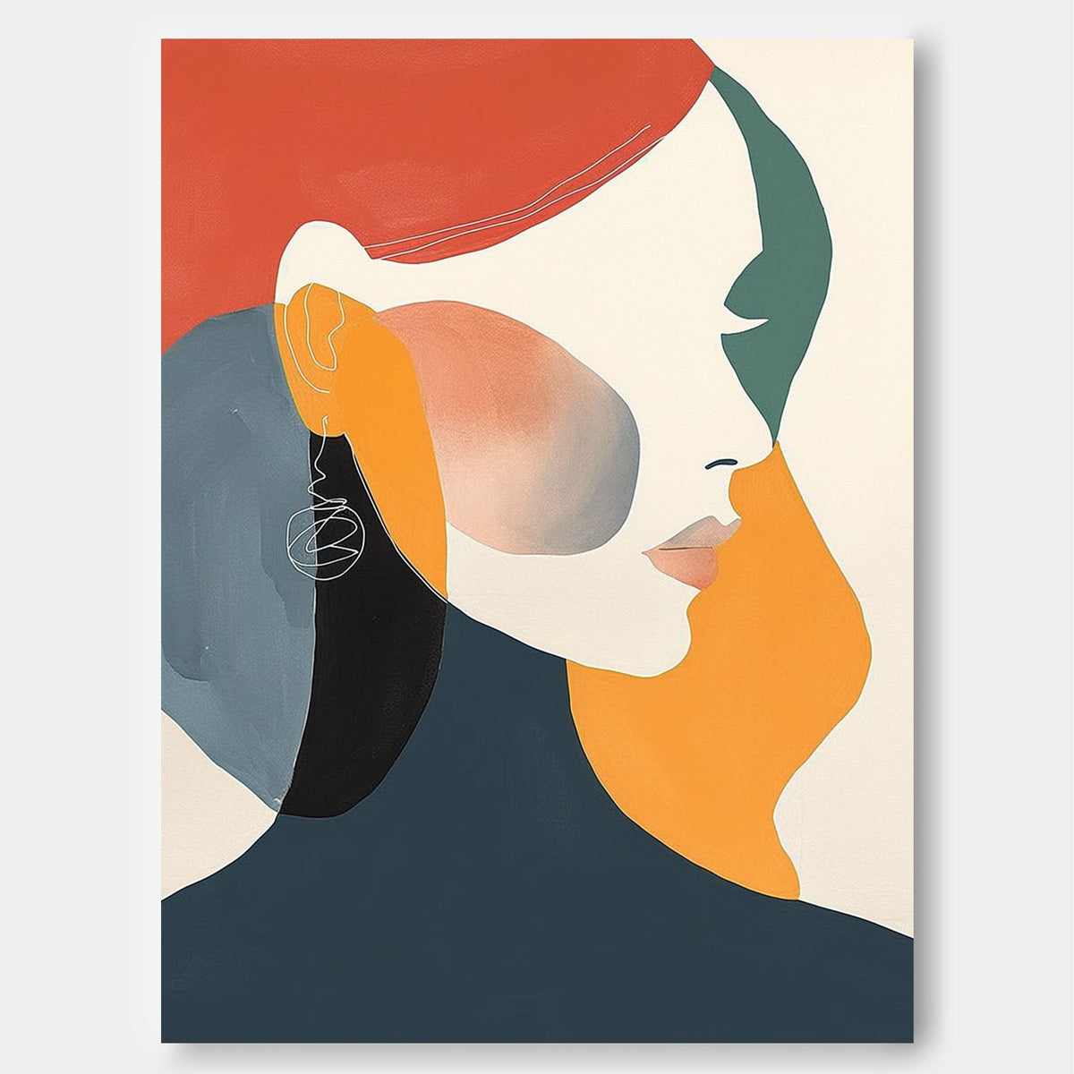 Modern Abstract Portrait Serene Modern