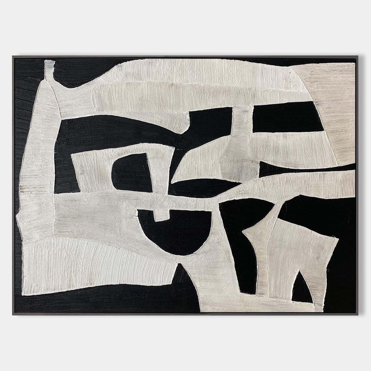 Monochrome Organic Abstract Textured Wall Art