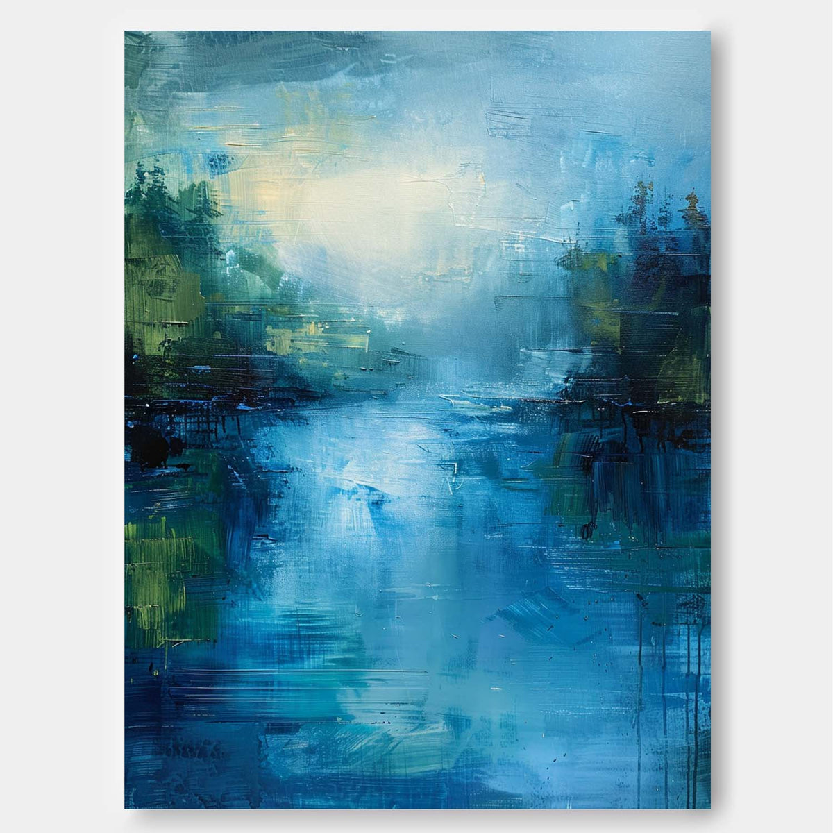 Wall Art Abstract Lake Mountain Landscape