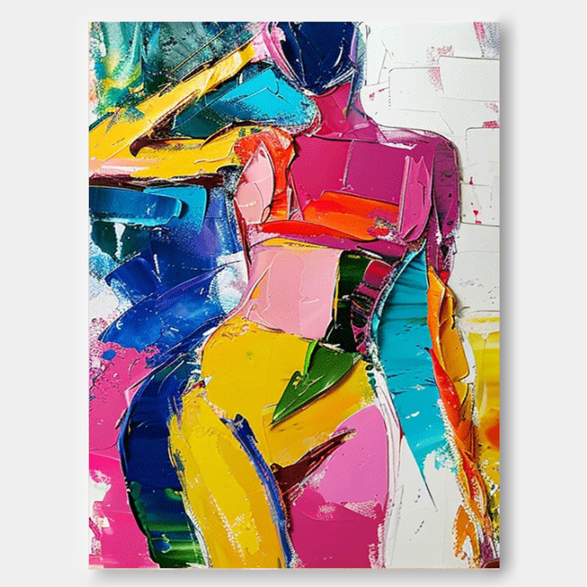 Bold Impasto Female Figure Painting