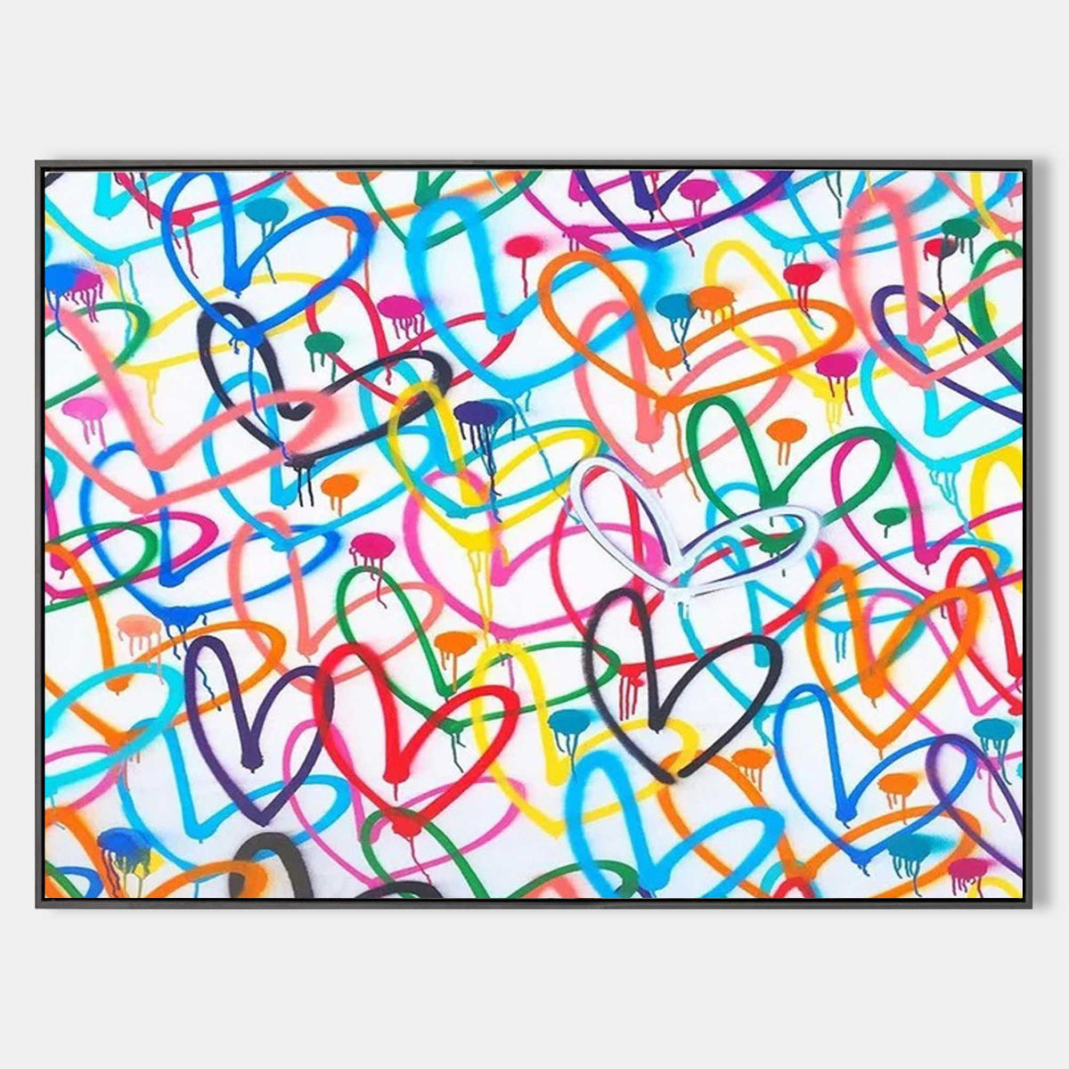 Wall Art Love Hearts Graffiti Playful Dense Love