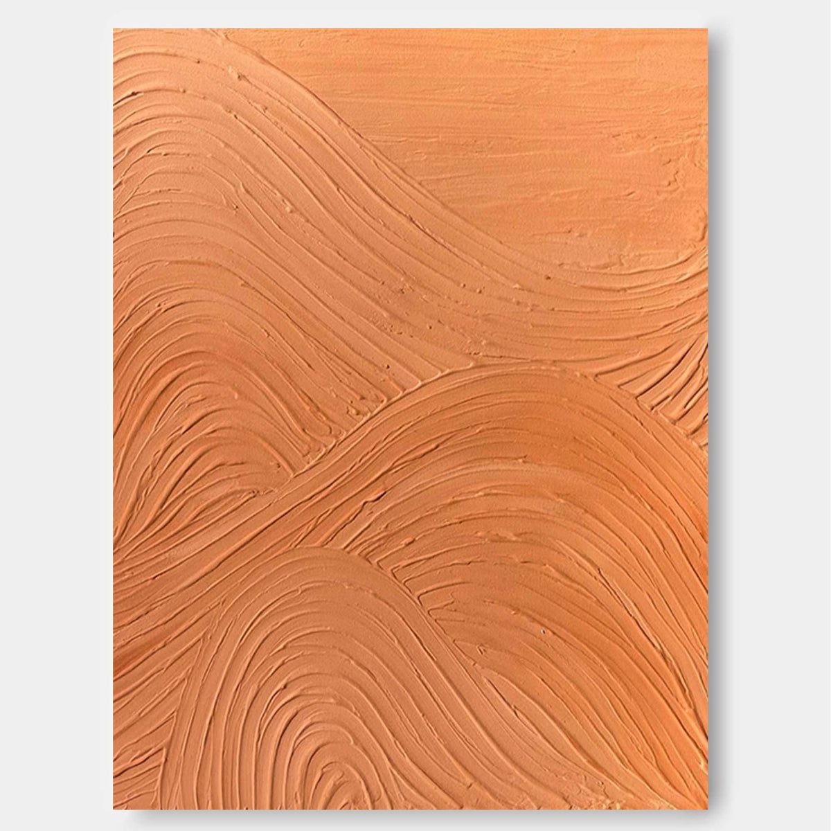 Terracotta Wavy Textured Abstract Oil Painting